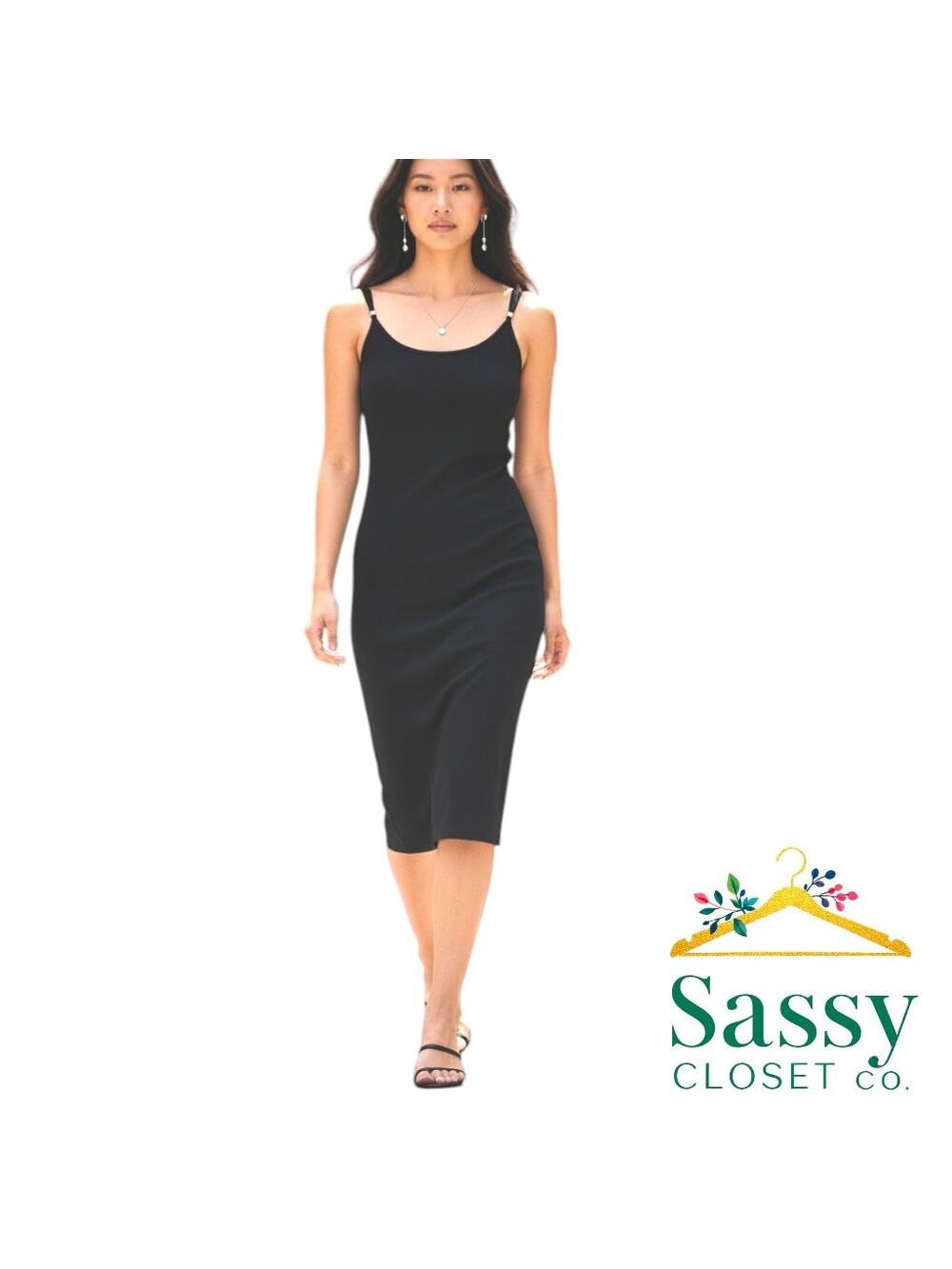 ✨ LULUS Black Knit Bodycon Dress XS Minimalist 90s Classic LBD EUC 🖤